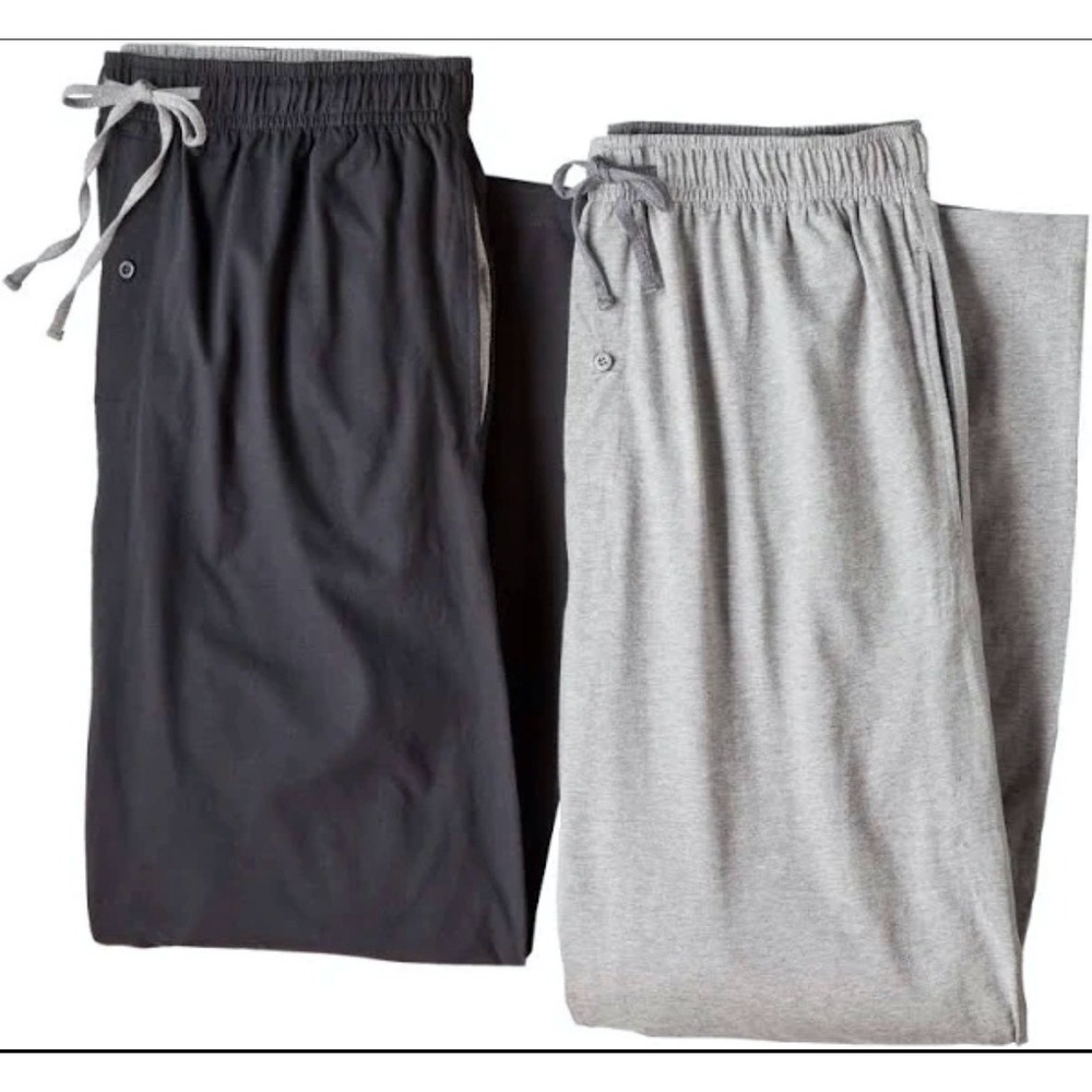 Men's Hanes Sleepwear Lounge Pants Set‎ of 2 Black & Gray Size 3XL